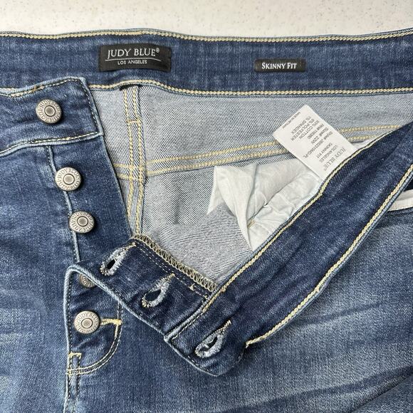 Judy Blue Jeans Womens 22W Skinny High Rise Blue Stretch Denim Button Fly - Picture 9 of 13